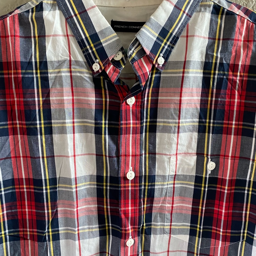 French Connection Plaid Button Down Shirt Long Sl… - image 5